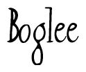   The image is of the word Boglee stylized in a cursive script. 