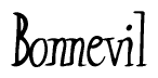 The image is of the word Bonnevil stylized in a cursive script.