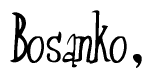 The image is of the word Bosanko stylized in a cursive script.