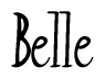 The image is a stylized text or script that reads 'Belle' in a cursive or calligraphic font.