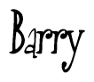The image is of the word Barry stylized in a cursive script.