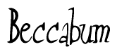 The image is a stylized text or script that reads 'Beccabum' in a cursive or calligraphic font.