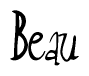 The image contains the word 'Beau' written in a cursive, stylized font.