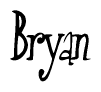 The image is a stylized text or script that reads 'Bryan' in a cursive or calligraphic font.