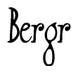 The image is a stylized text or script that reads 'Bergr' in a cursive or calligraphic font.