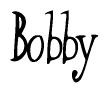 The image is a stylized text or script that reads 'Bobby' in a cursive or calligraphic font.