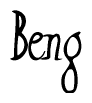 The image is a stylized text or script that reads 'Beng' in a cursive or calligraphic font.