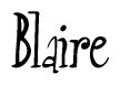 The image contains the word 'Blaire' written in a cursive, stylized font.