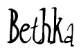 The image is of the word Bethka stylized in a cursive script.