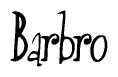 The image is of the word Barbro stylized in a cursive script.