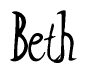 The image contains the word 'Beth' written in a cursive, stylized font.