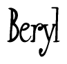 The image contains the word 'Beryl' written in a cursive, stylized font.