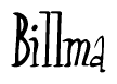 The image contains the word 'Billma' written in a cursive, stylized font.
