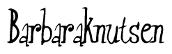 The image contains the word 'Barbaraknutsen' written in a cursive, stylized font.