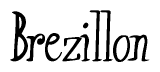 The image is a stylized text or script that reads 'Brezillon' in a cursive or calligraphic font.