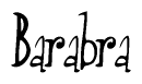 The image contains the word 'Barabra' written in a cursive, stylized font.