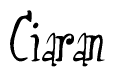 The image is a stylized text or script that reads 'Ciaran' in a cursive or calligraphic font.