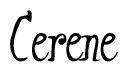 The image contains the word 'Cerene' written in a cursive, stylized font.