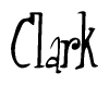 The image is of the word Clark stylized in a cursive script.