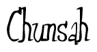 The image is a stylized text or script that reads 'Chunsah' in a cursive or calligraphic font.