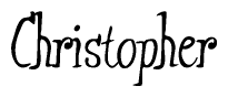 The image is of the word Christopher stylized in a cursive script.