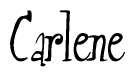 The image is of the word Carlene stylized in a cursive script.