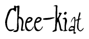The image is a stylized text or script that reads 'Chee-kiat' in a cursive or calligraphic font.