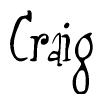 Cursive Script 'Craig' Text