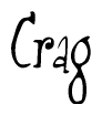 The image is a stylized text or script that reads 'Crag' in a cursive or calligraphic font.