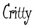 The image is a stylized text or script that reads 'Critty' in a cursive or calligraphic font.