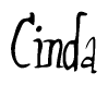 The image is a stylized text or script that reads 'Cinda' in a cursive or calligraphic font.