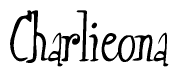 The image contains the word 'Charlieona' written in a cursive, stylized font.