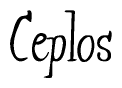 The image contains the word 'Ceplos' written in a cursive, stylized font.