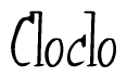 The image is a stylized text or script that reads 'Cloclo' in a cursive or calligraphic font.