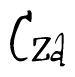 The image is a stylized text or script that reads 'Cza' in a cursive or calligraphic font.