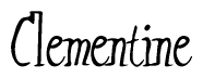 The image contains the word 'Clementine' written in a cursive, stylized font.