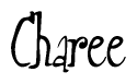 The image contains the word 'Charee' written in a cursive, stylized font.