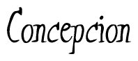 The image is of the word Concepcion stylized in a cursive script.