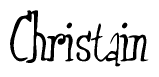 The image is a stylized text or script that reads 'Christain' in a cursive or calligraphic font.