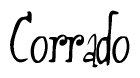 The image is of the word Corrado stylized in a cursive script.