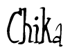 The image is a stylized text or script that reads 'Chika' in a cursive or calligraphic font.