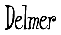 The image is of the word Delmer stylized in a cursive script.