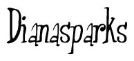 The image is a stylized text or script that reads 'Dianasparks' in a cursive or calligraphic font.