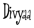 The image is a stylized text or script that reads 'Divyaa' in a cursive or calligraphic font.