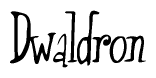 The image is a stylized text or script that reads 'Dwaldron' in a cursive or calligraphic font.