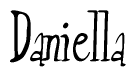 The image is of the word Daniella stylized in a cursive script.