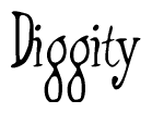 The image is of the word Diggity stylized in a cursive script.
