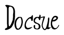 The image contains the word 'Docsue' written in a cursive, stylized font.
