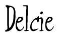 The image contains the word 'Delcie' written in a cursive, stylized font.