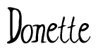 The image is of the word Donette stylized in a cursive script.